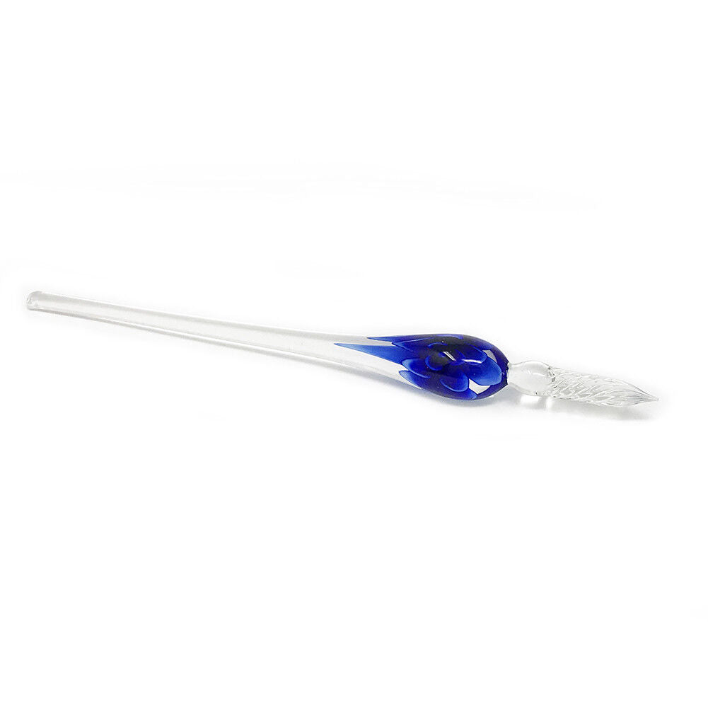 US 3D Glass Signature Pen Nib Elegant Crystal Dip Sign Pen w/ Box Gift Holiday