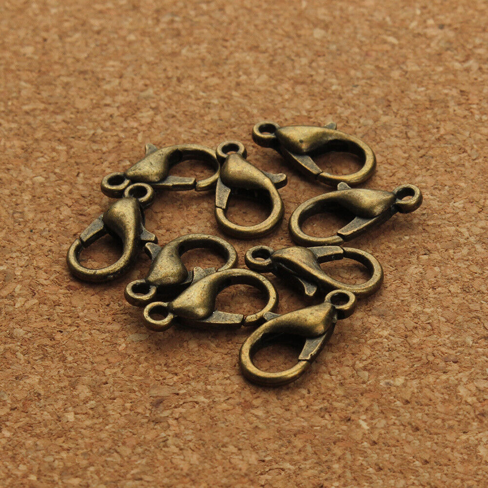 US 50 Pack Lobster Clasp Necklace Bracelets Jewelry Accessories DIY 10/12/14mm
