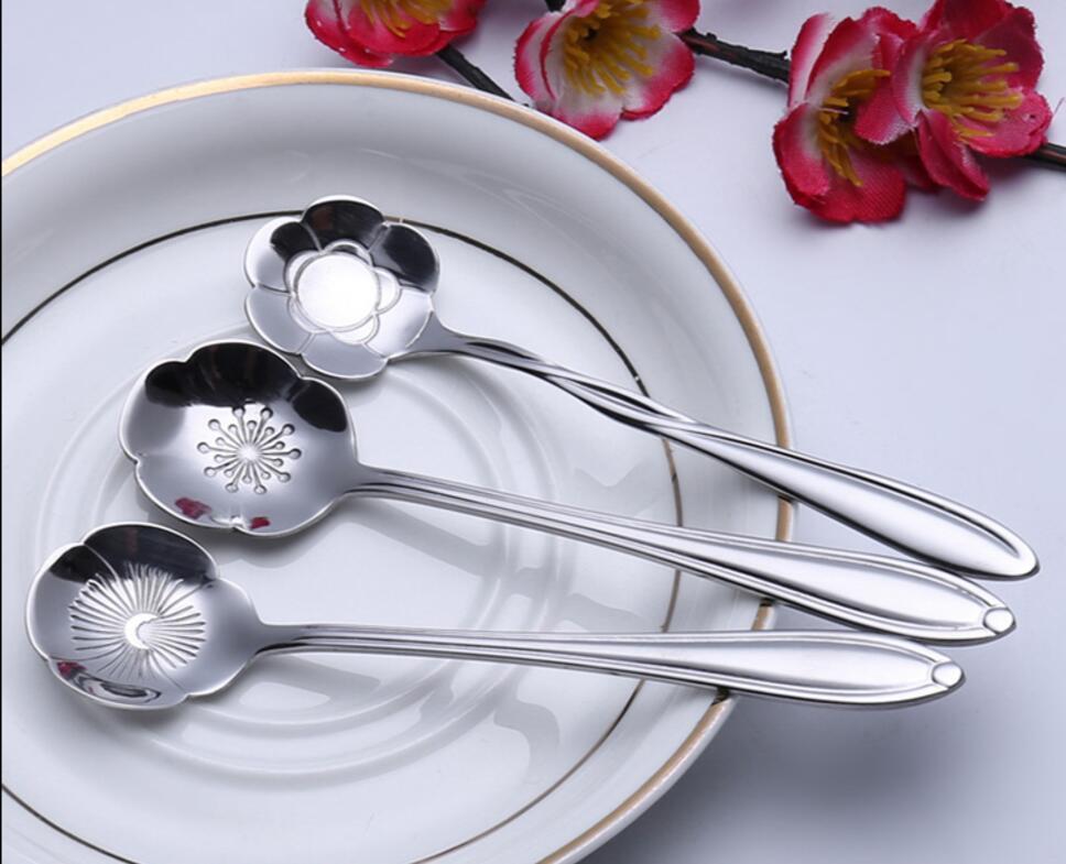 8 Pack Magik Floral Stainless Steel Tableware Creative Flower Coffee Spoon Set