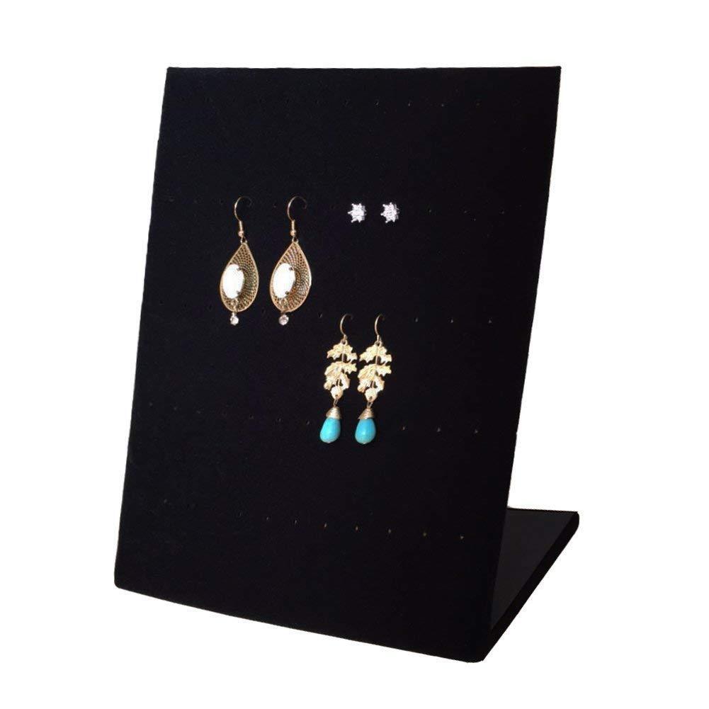 L-Shape Velvet Jewelry Frame Tray Earrings Board Display Counter Rack Organizer