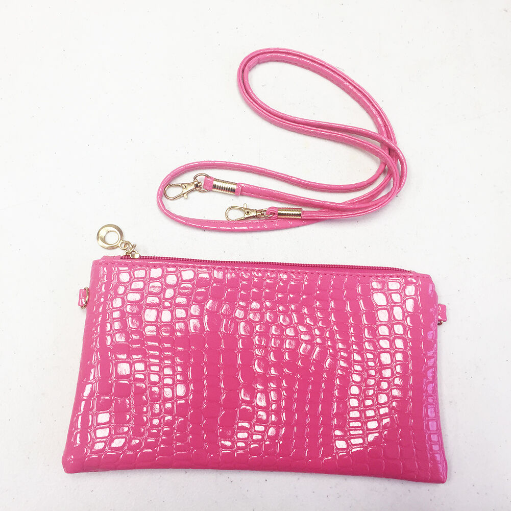 Crocodile/Stone Pattern Envelope Synthetic Leather Clutch Wrist/Shoulder Bag
