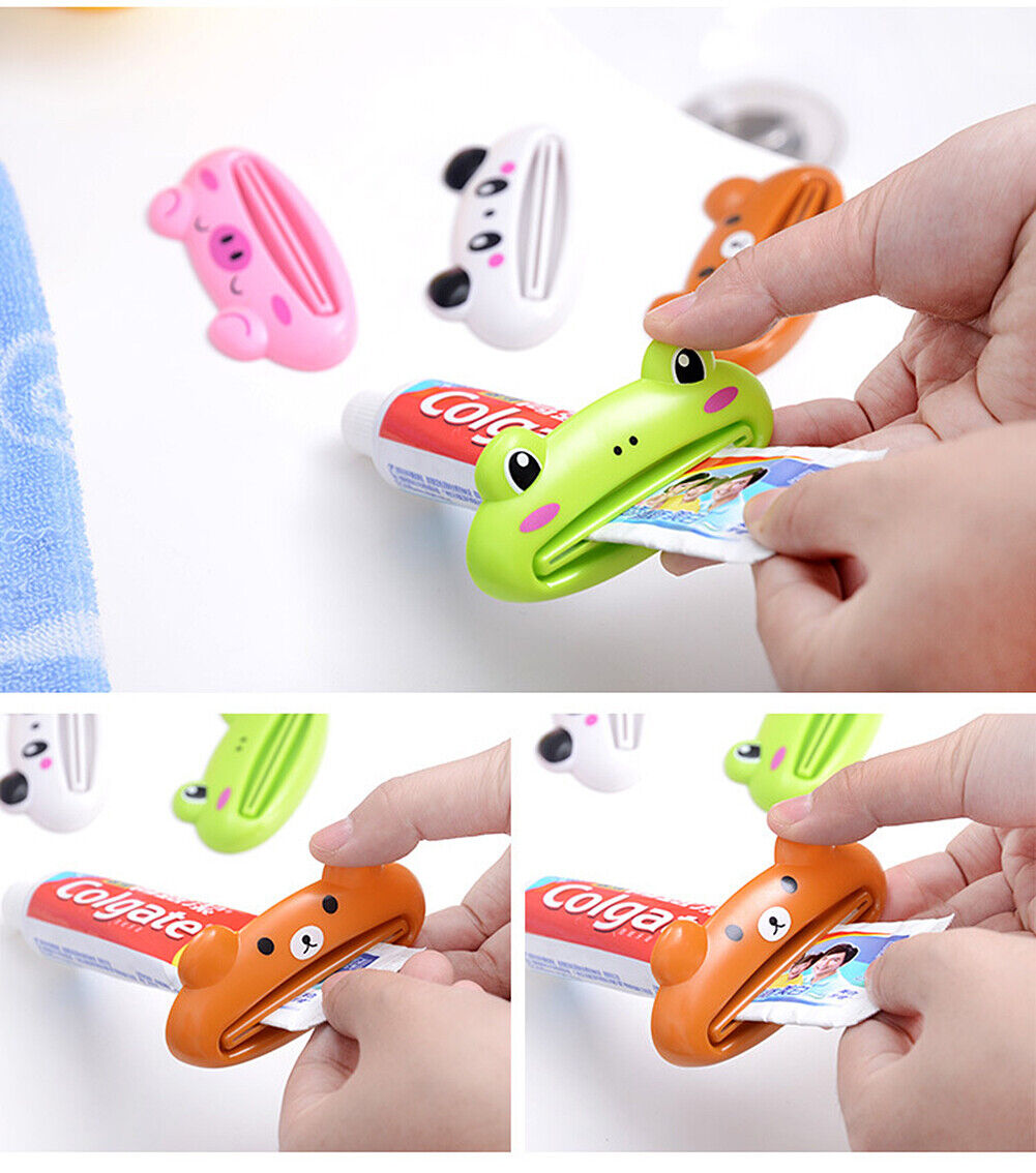 US 8 Pack Dispenser Squeeze Tube Squeezer Easy Toothpaste Animal Lip Roll