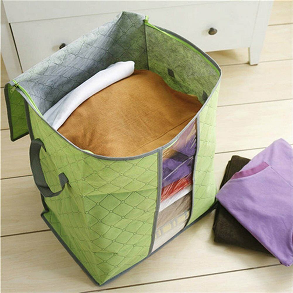 US Anti Dust Large Storage Bag Clothes Quilt Blanket Storage Sort Home Organizer
