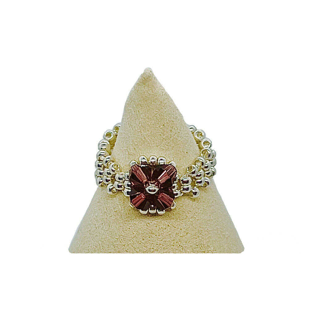 Magik Custom Flower 3D 4-Petal Flower Floral Luxury Ring Women Girl Holiday Gift