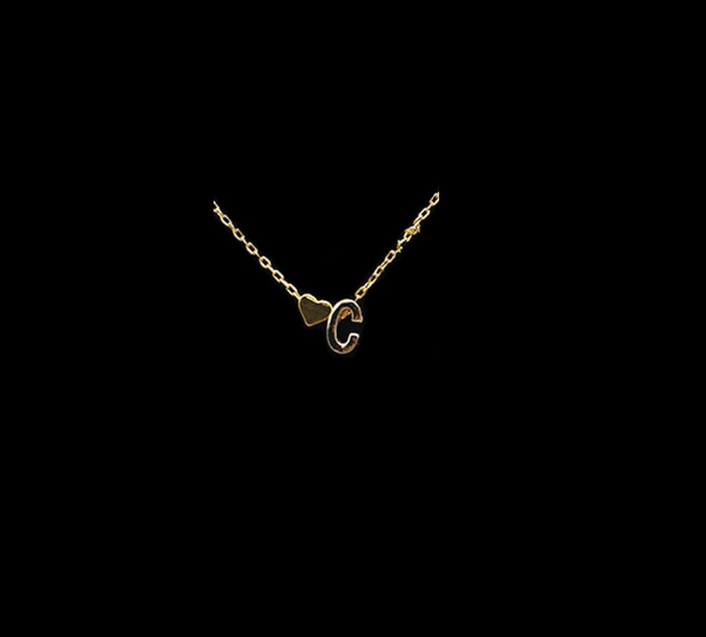 US Charm Heart Letter Initial A-Z Alphabet Pendant Chain Necklace Christmas Gift