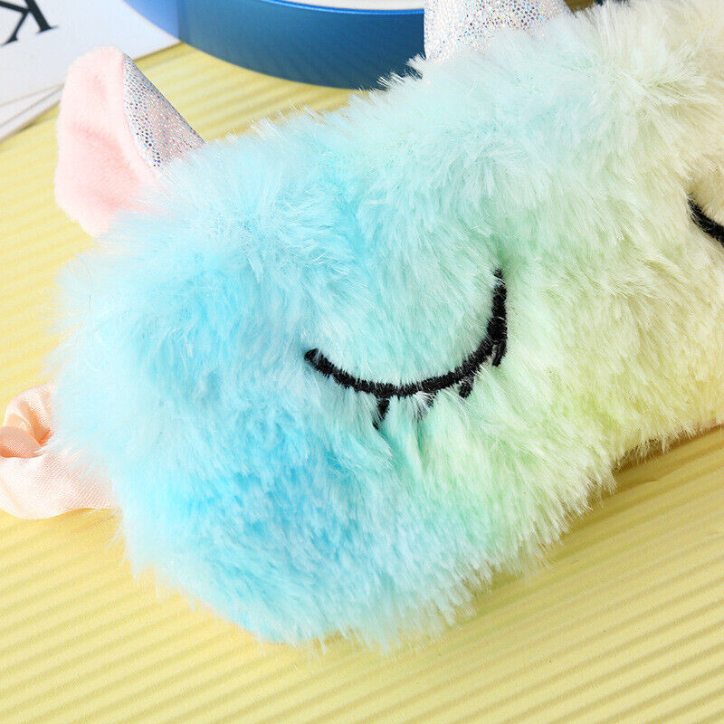 US Unicorn Animal Eye Mask Soft Plush Sleep Masks Sleeping Blindfold Traveling