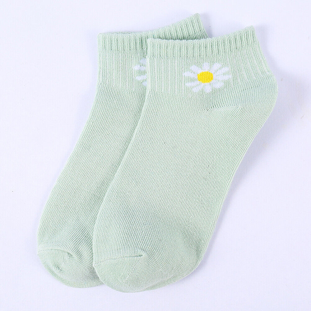 US 5 Pairs Men Women Low Cut Liner Multi Pattern Boat Socks Daisy Bear Stripes