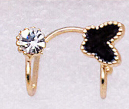 2X Magik Rhinestone EarStud Crystal Ear Cuff Wrap Clip On Non-piercing Earrings