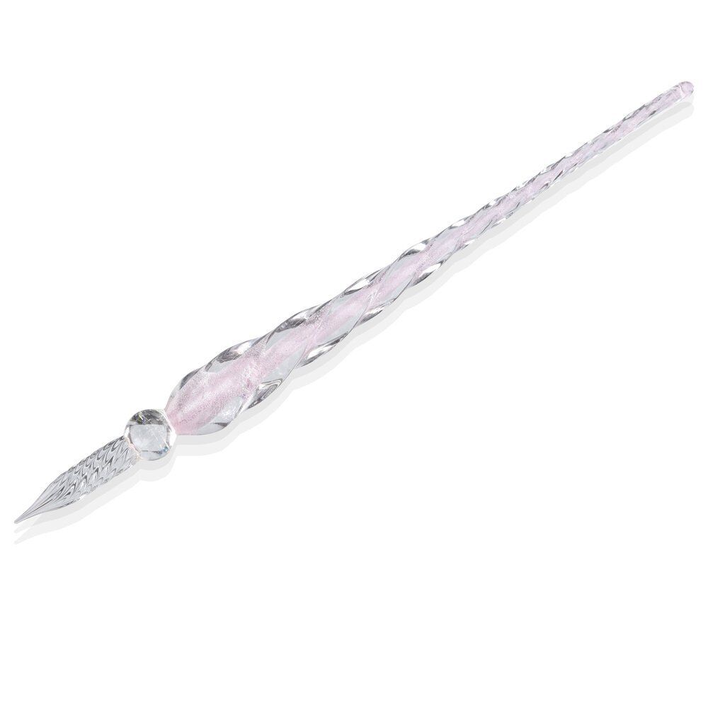 US 3D Glass Signature Pen Nib Elegant Crystal Dip Sign Pen w/ Box Gift Holiday