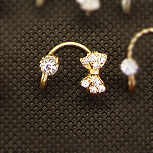 2X Magik Rhinestone EarStud Crystal Ear Cuff Wrap Clip On Non-piercing Earrings