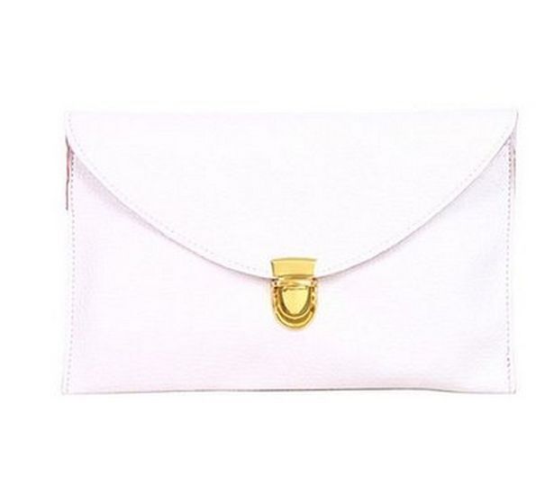 Fashion Leather Envelope Clutch with Drop-in Chain Shoulder Strap