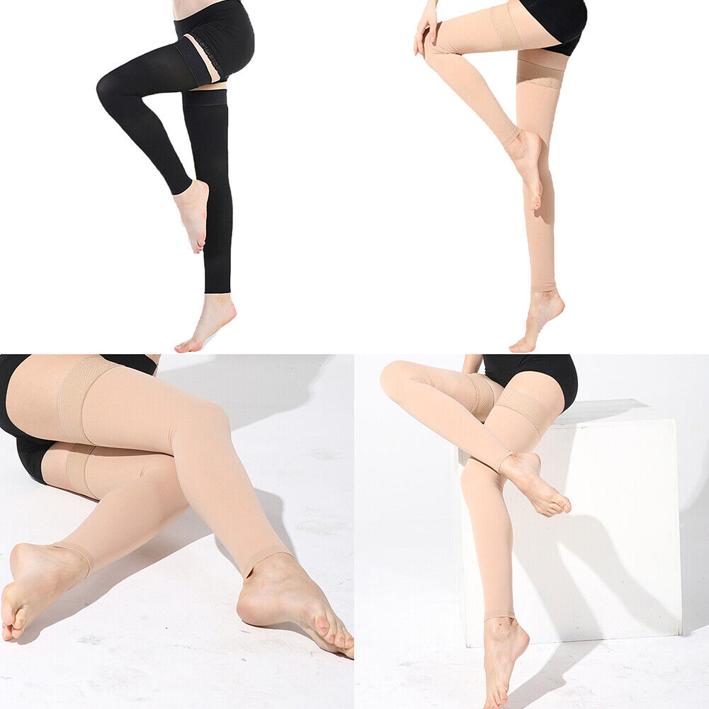 US 23-32mmHg Leg Compression Sleeve Socks Thigh High Varicose Stockings Antislip