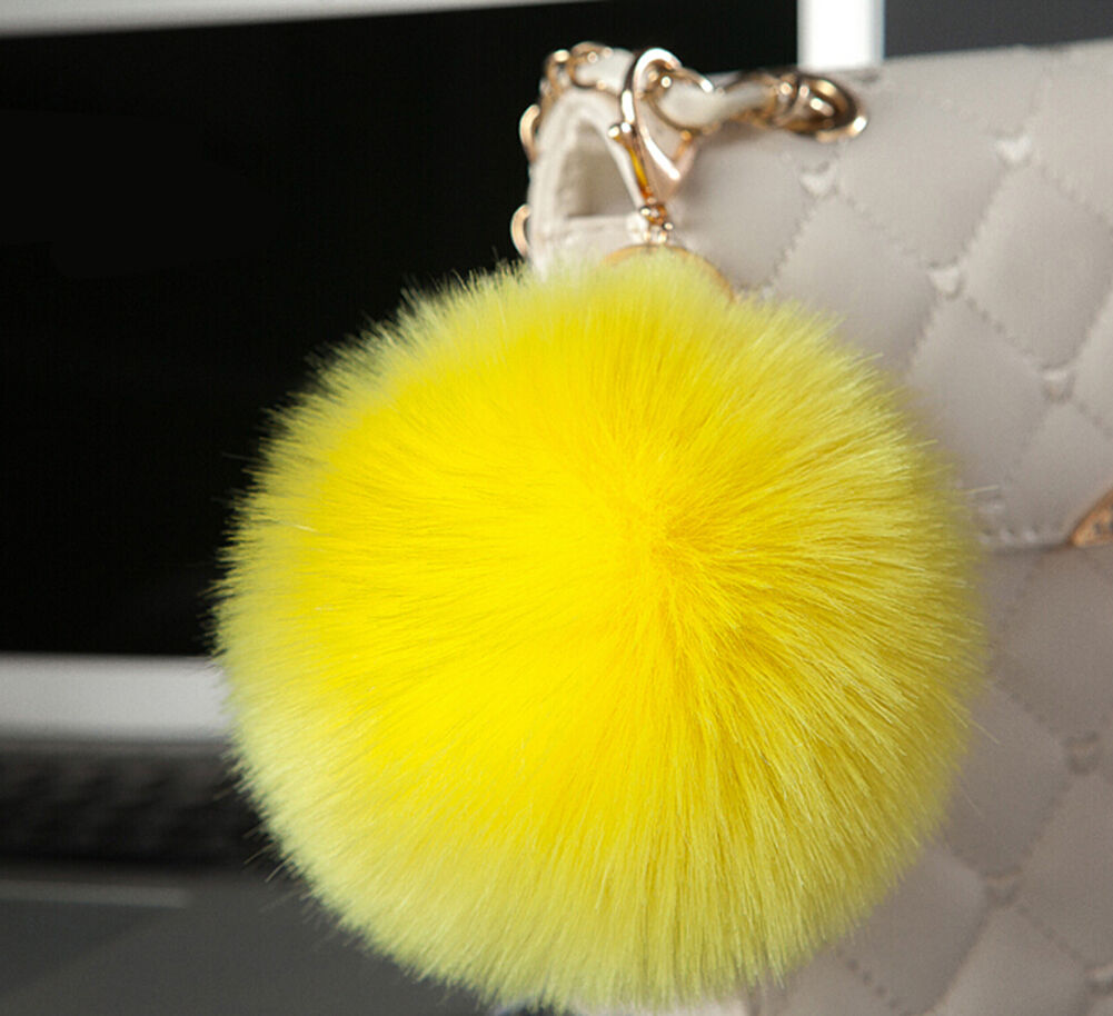 Rabbit Fur Ball/Rabbit Ear PomPom Cell Phone Car Pendant Handbag Key Chain Ring