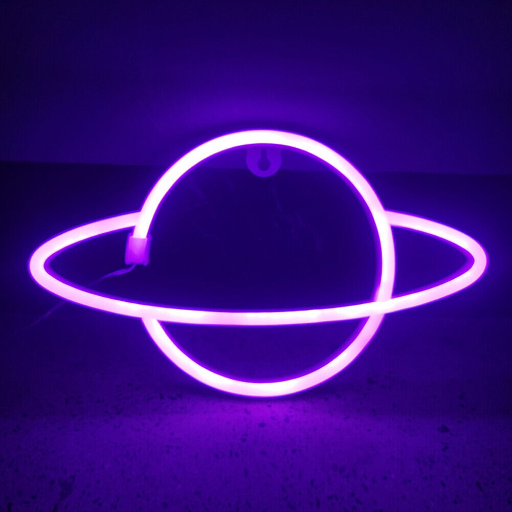US Battery USB LED Neon Light Wall Signs Night Home Decoration Holiday Kid Gift
