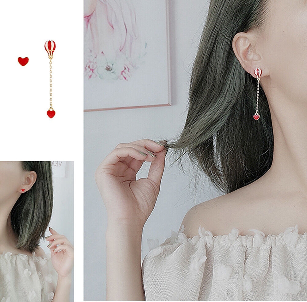 US Pom Pom Flower Balloon Daisy Vintage Heart Cat Star Fruit Earrings /Ear Clips