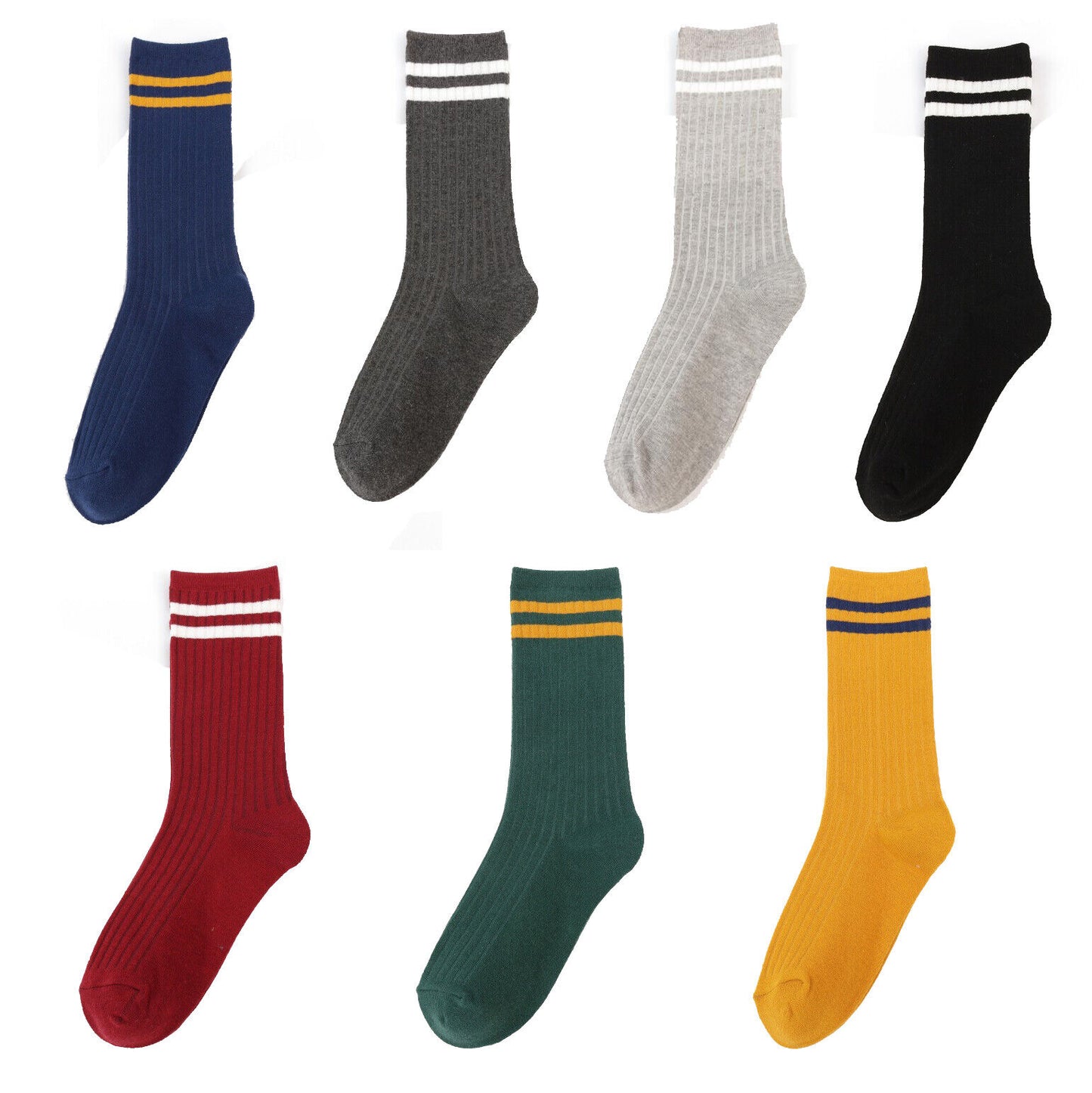 US 7 Pairs Novelty Women Assorted Breathable Cute Korea Casual Cotton Crew Socks
