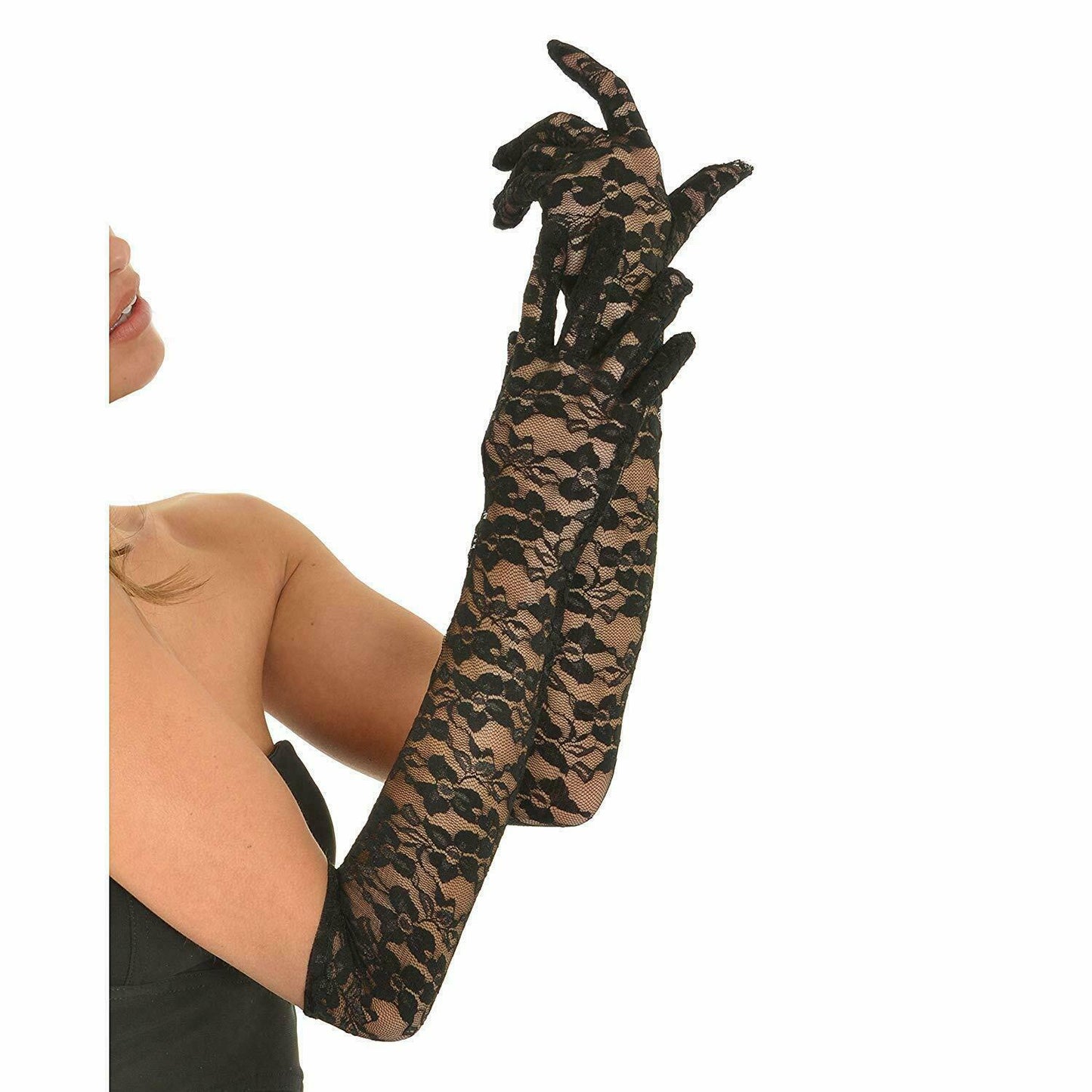 US Sexy Lace Gloves Thin Long Bride Wedding Party Arm Elbow Prom Driving 19.7''