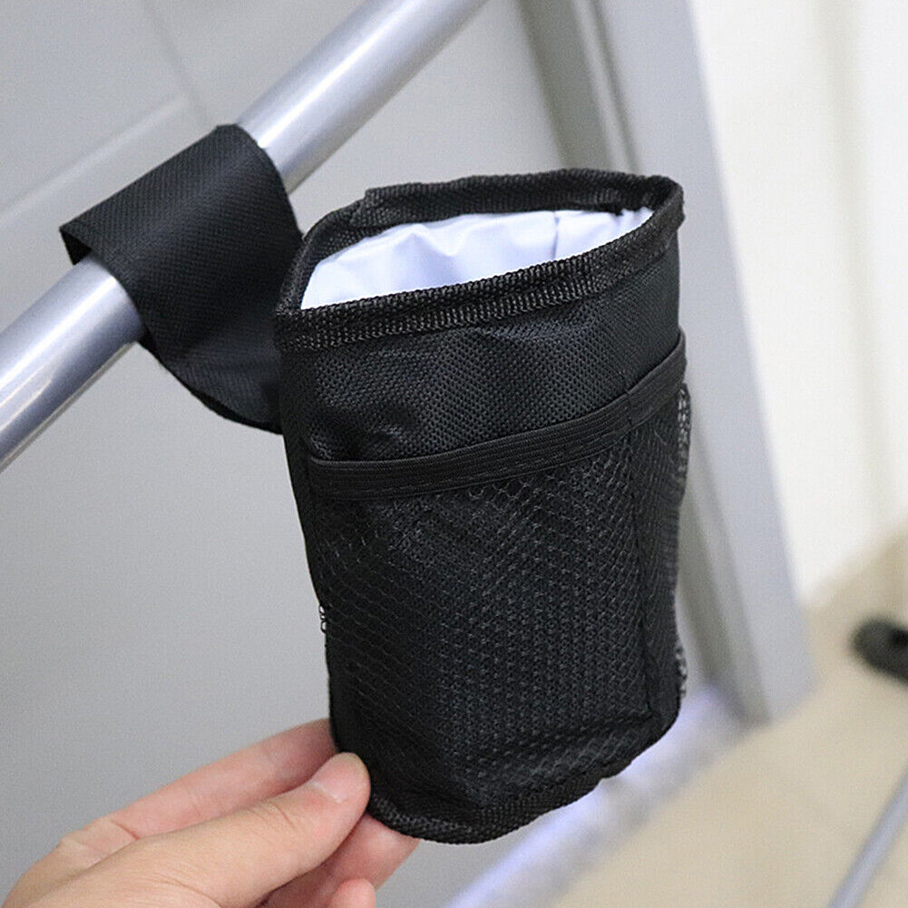 US 1-2pcs Universal Stroller Walker Keep Warm Mesh Pocket Bike Cup Bottle Holder