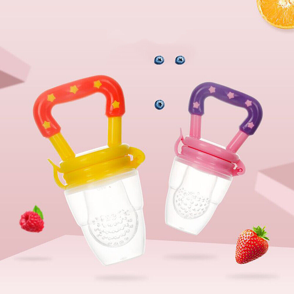 US 3 Pack Baby Food Feeder Fruit Silicone Nipple Teething Toy Soother Pacifier