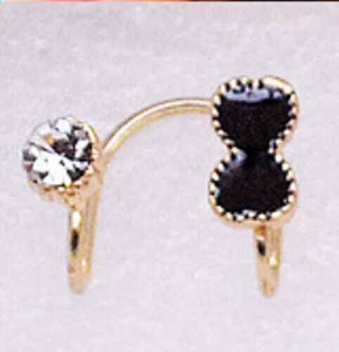2X Magik Rhinestone EarStud Crystal Ear Cuff Wrap Clip On Non-piercing Earrings