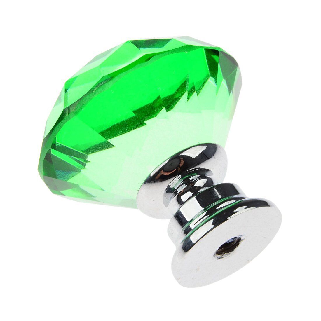 10Pcs Crystal Glass Cabinet Knob Diamond Shape 30mm Drawer Cupboard Handle Pull