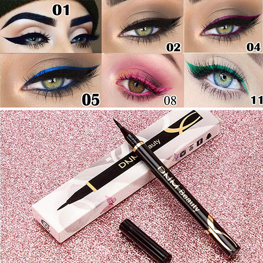 US 1-2 Pack Colorful Eyeliner Waterproof Long Lasting Liquid Eye Liner Pen Tool
