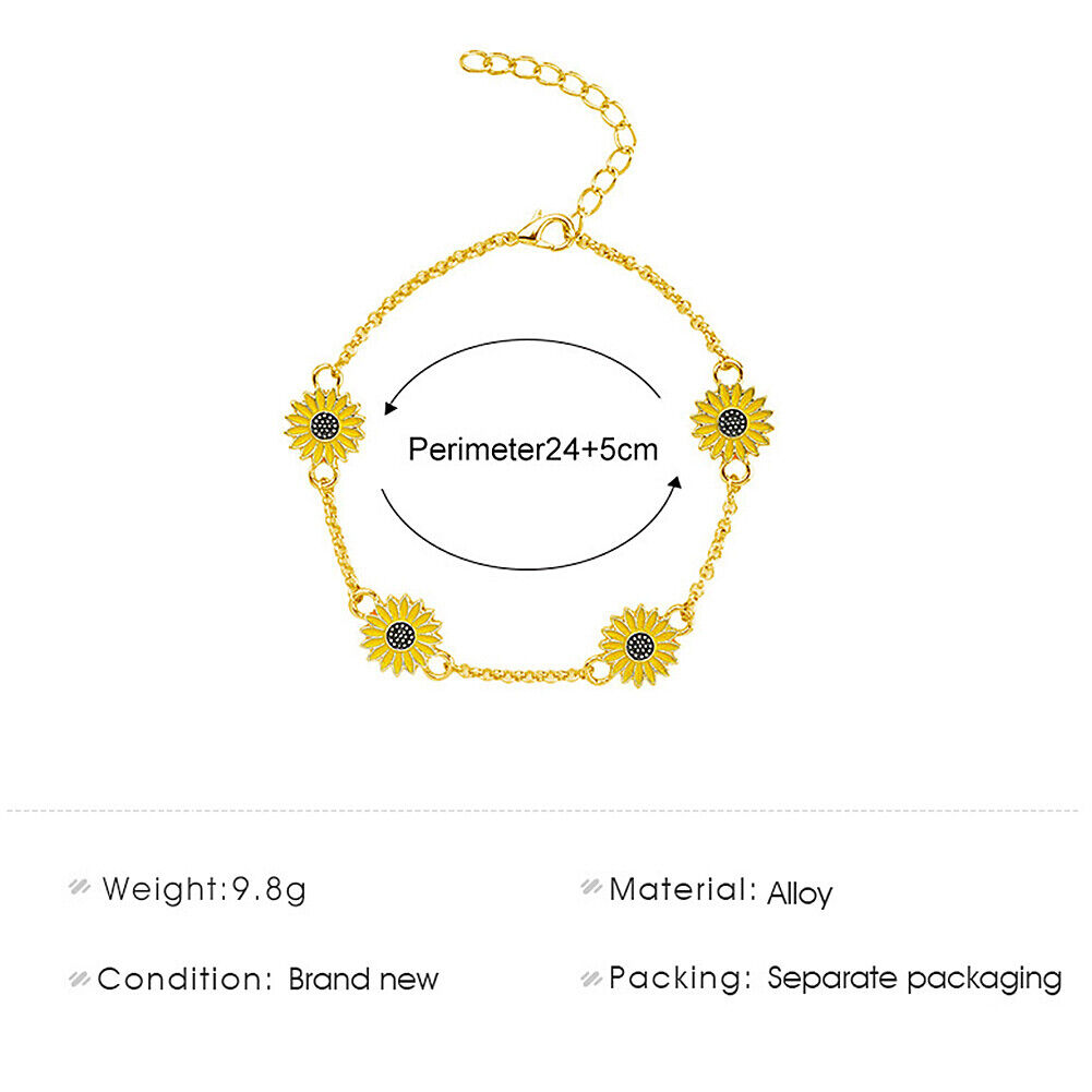 US Women Daisy Butterfly Infinite Rhinestone Crystal Anklet Ankle Bracelet Chain