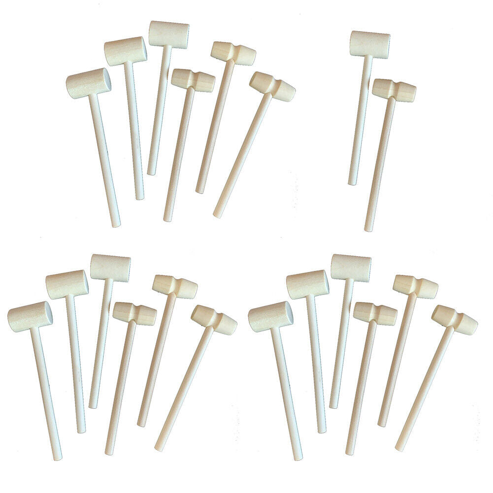 US 20 Pack Mini Wooden Hammer Mallet Pounding Toy Beating Gavel Toys Boys Girls