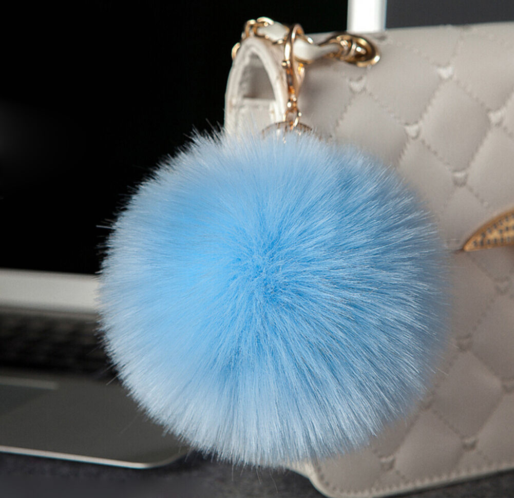 Rabbit Fur Ball/Rabbit Ear PomPom Cell Phone Car Pendant Handbag Key Chain Ring