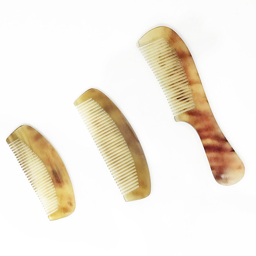 3~5 Pack Massage Tendon Comb Natural Amber Ox Horn Portable Hair Beard US Seller