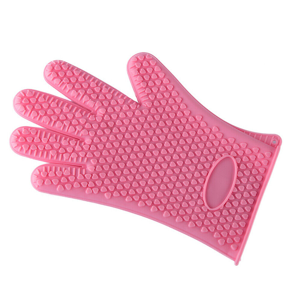 US Silicone BBQ Heat Resistant Gloves Grill Pot Holder Cooking Grip Oven Mitts