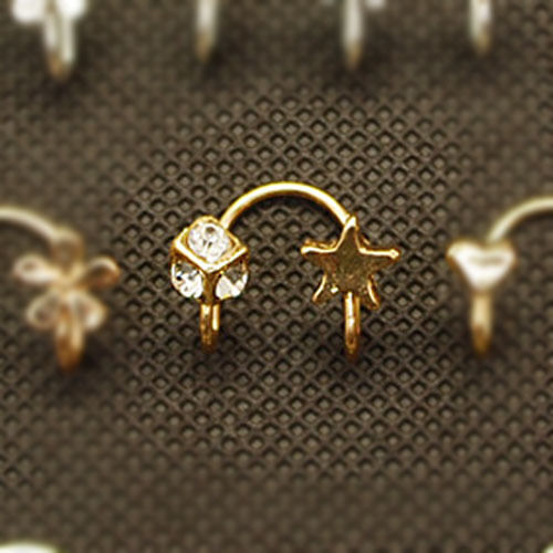 2X Magik Rhinestone EarStud Crystal Ear Cuff Wrap Clip On Non-piercing Earrings