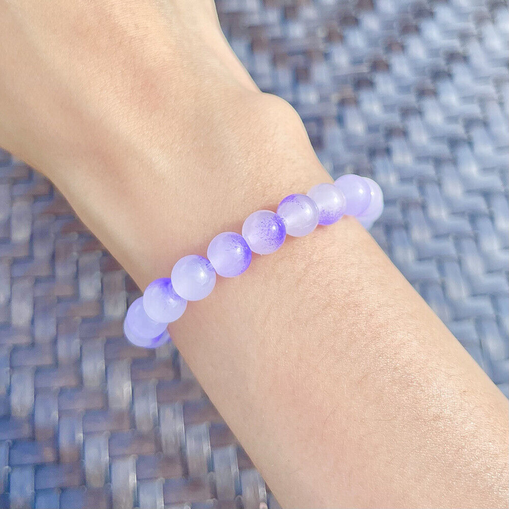 US Handmade Natural Soothing Stone Smooth Morganite/Aventurine Beaded Bracelet