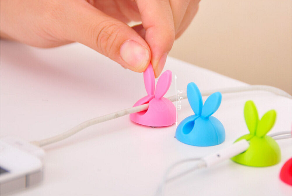 Lots of Cable Clip Desk Tidy Wire Drop Lead USB Charger Cord Holder Secure Table