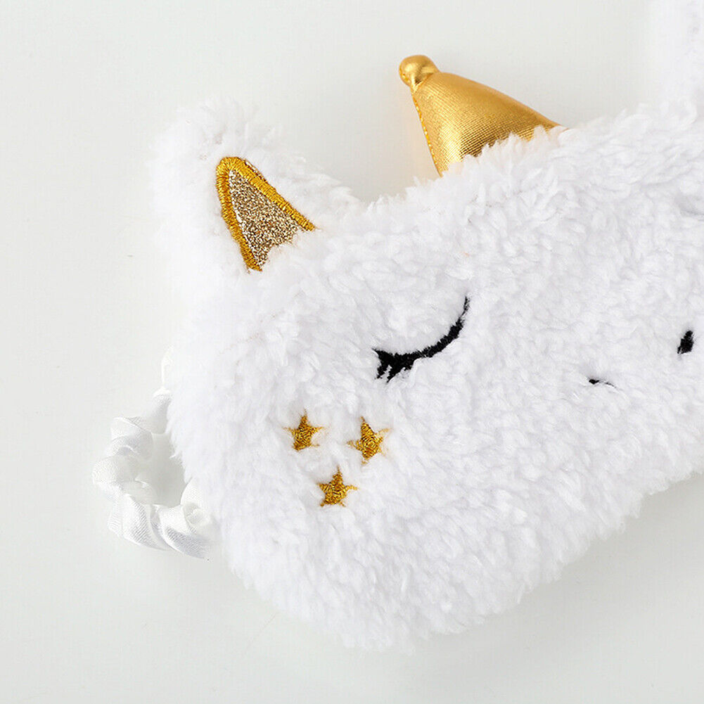 US Unicorn Animal Eye Mask Soft Plush Sleep Masks Sleeping Blindfold Traveling