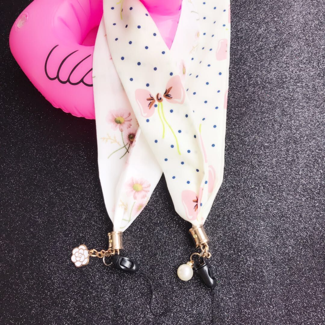 Universal Silk Scarf Neck Lanyard Strap Cell Mobile Phone ID Card Key chain
