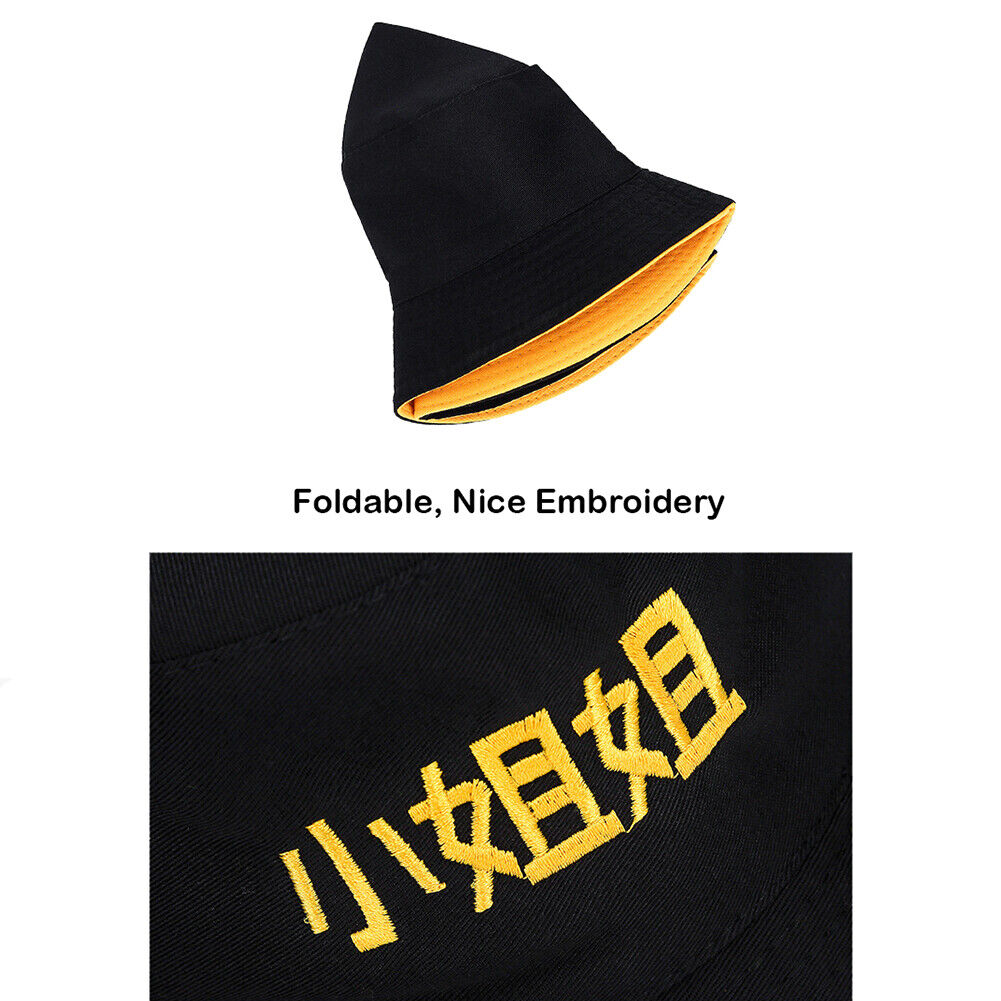 US Double-sided Bucket Hat Fisherman's Cap Men Women Embroidery Pattern Cotton