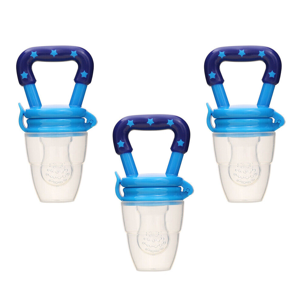 US 3 Pack Baby Food Feeder Fruit Silicone Nipple Teething Toy Soother Pacifier