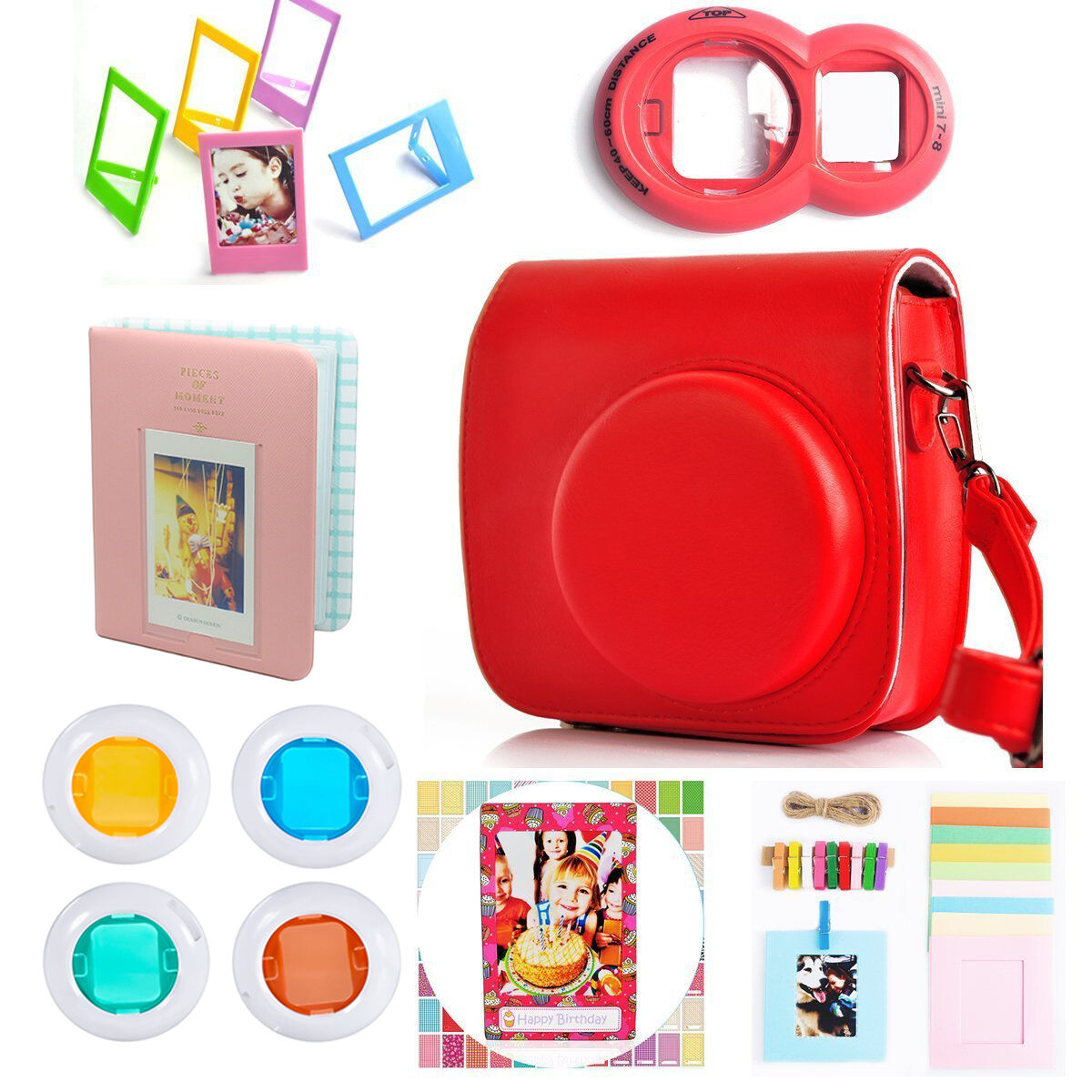 USA 7 in 1 Fujifilm Instax Mini 8 8+ 9 Instant Film Camera Accessories Bundles