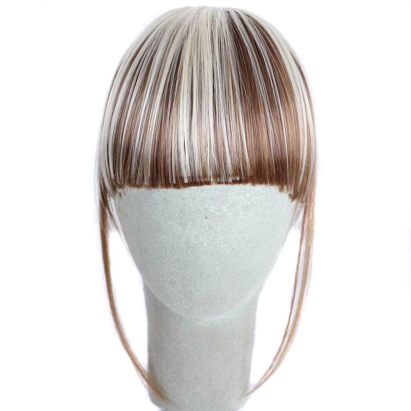 US Clip in on Thin Neat Bangs Human Hair Front Fringe Hair Extensions Hairpiece