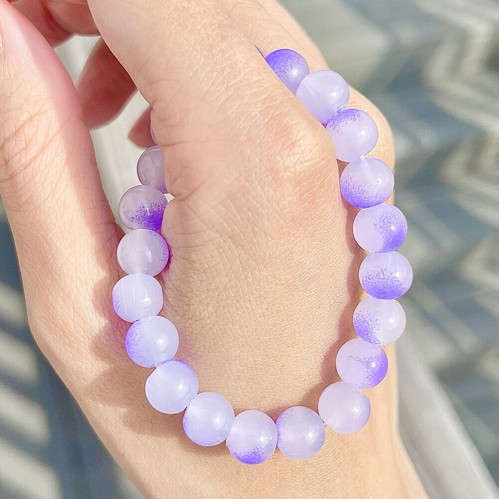 US Handmade Natural Soothing Stone Smooth Morganite/Aventurine Beaded Bracelet