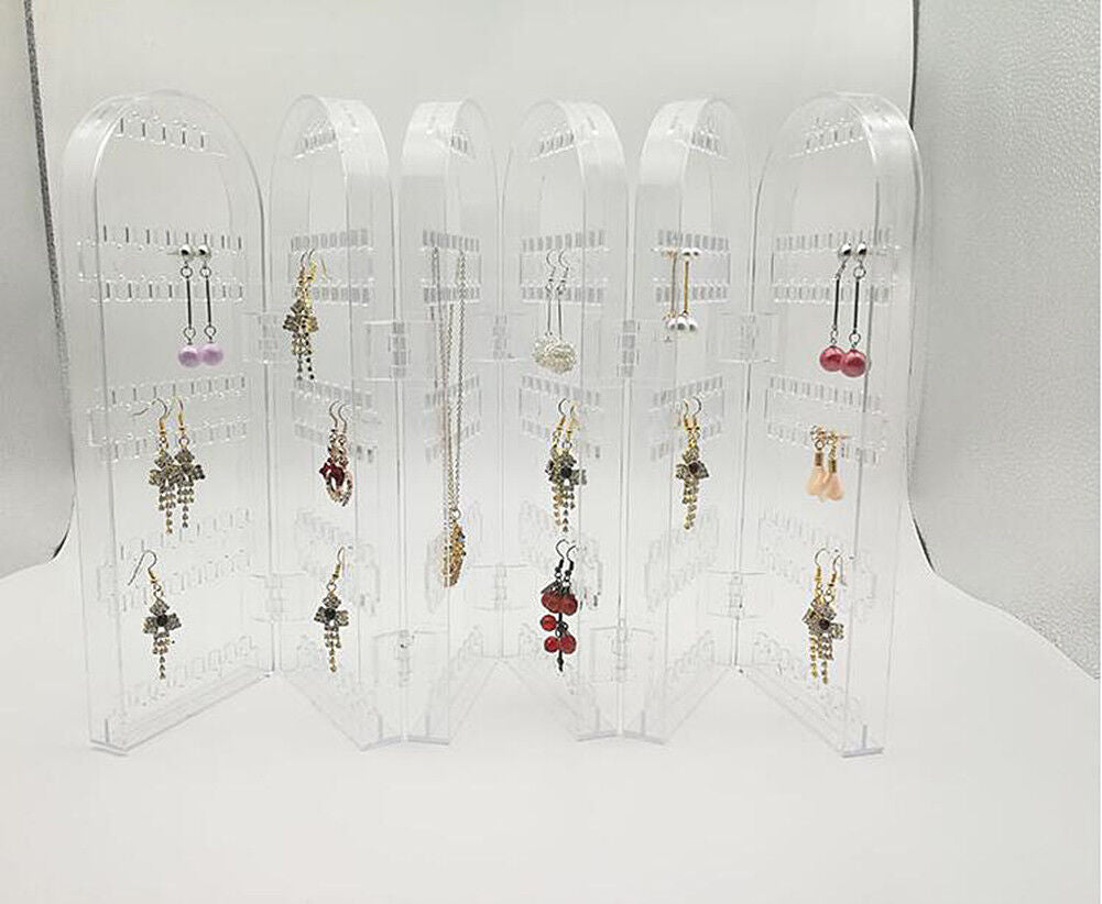 Jewelry Hanger Foldable Acrylic Earring Organizer Necklace Holder Bracelet Displ