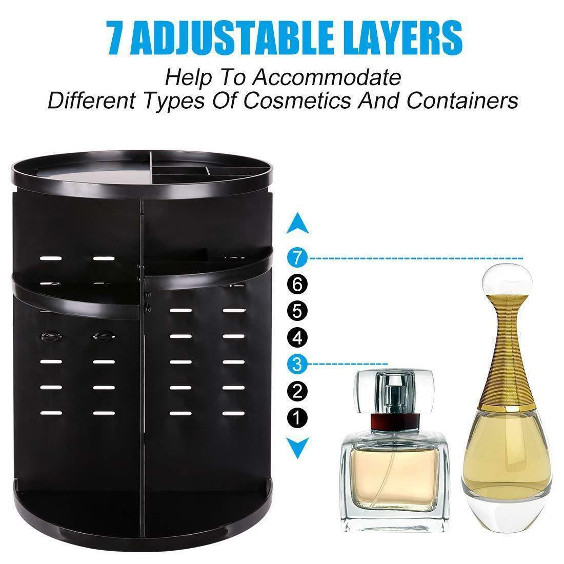 360 Degree Rotating Cosmetic Makeup Organizer Storage Box Lipstick Shelf Display