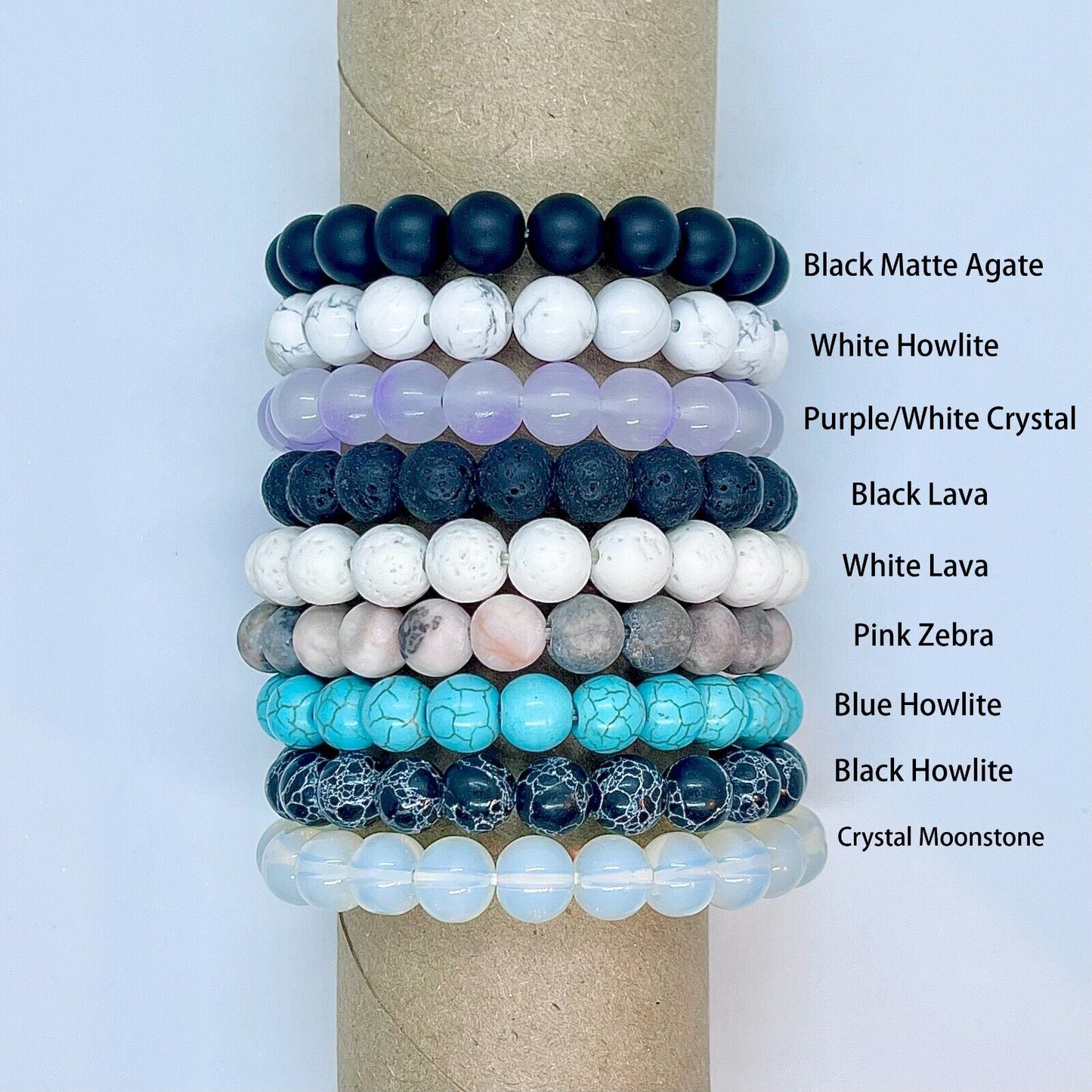Magik Personalized Name Mama Bracelet Energy Stone Yoga Agage Howlite Crystal