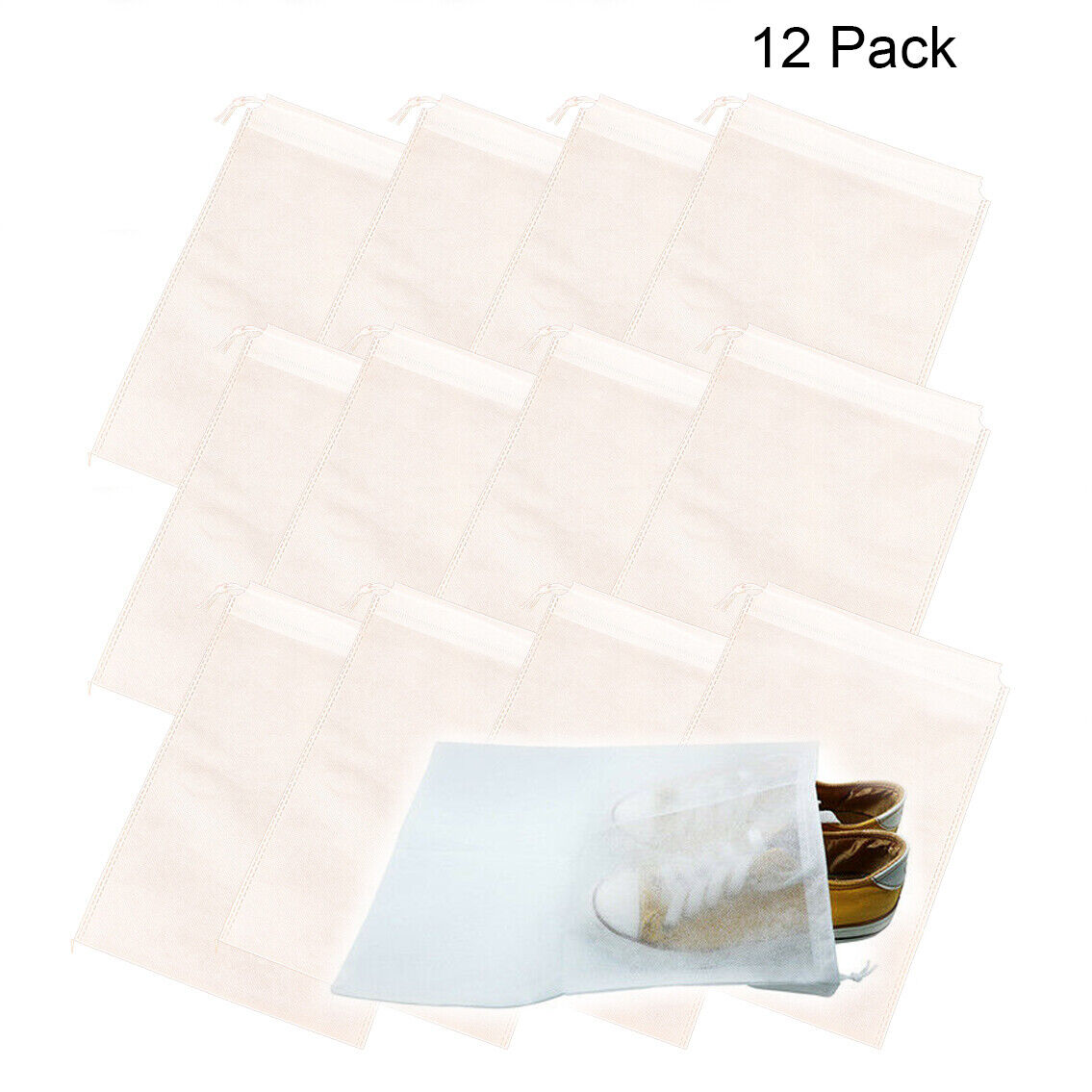 US 12PCS Boot Shoe Toy Storage Drawstring Bag Travel Organizer Large Dust-proof