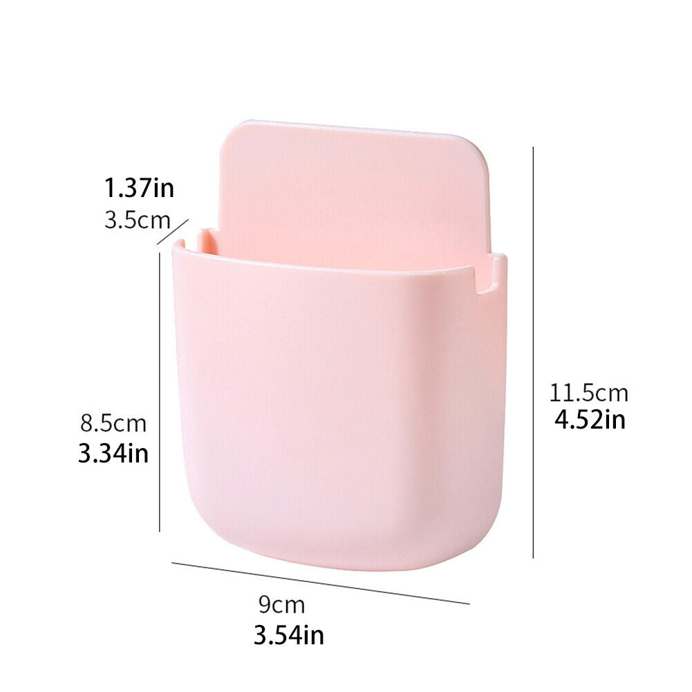 US 2~4Pc Adhesive Rack Hanging Box Remote Control Holder Phone Storage Organizer