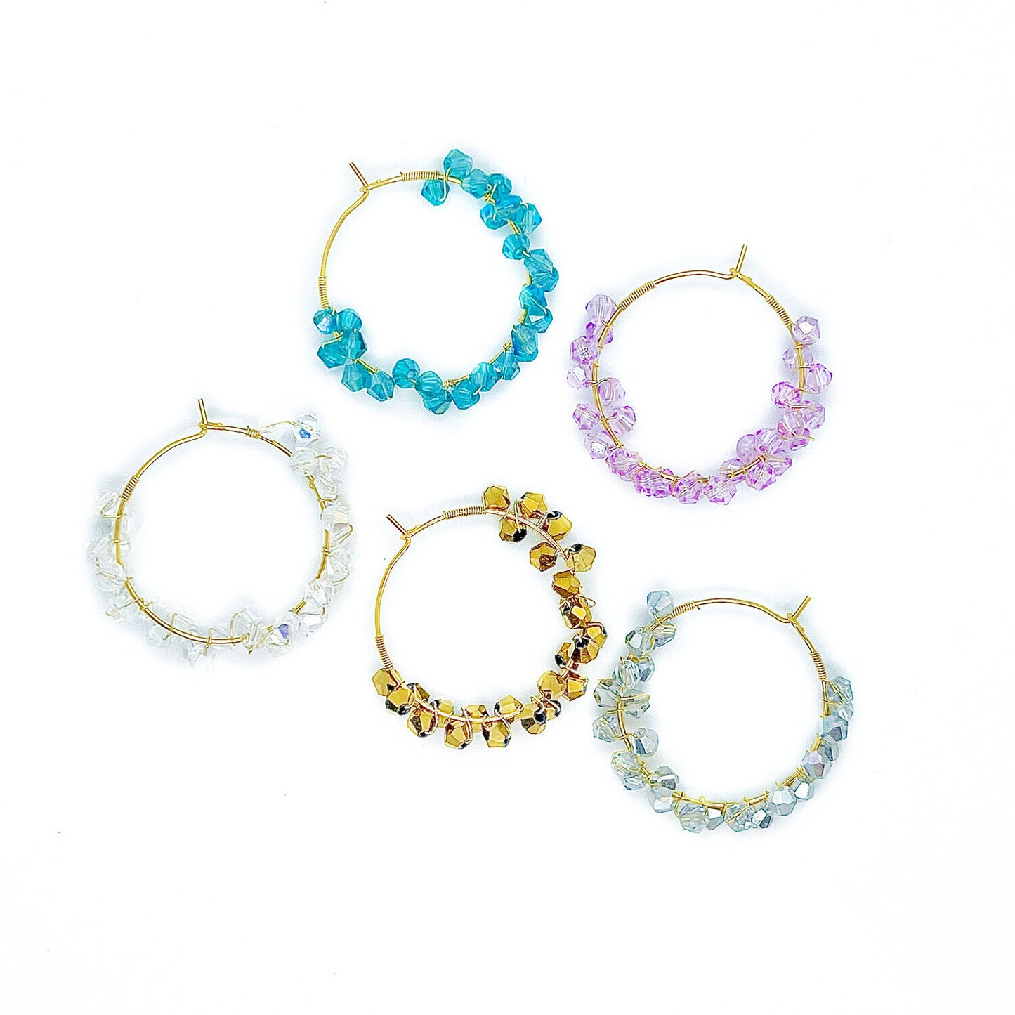 US Customize Handmade Beaded Decor Hoop Earrings Holiday Gift Self Women Girl