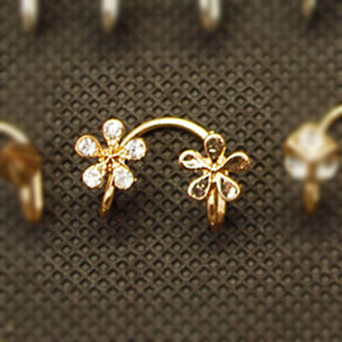 2X Magik Rhinestone EarStud Crystal Ear Cuff Wrap Clip On Non-piercing Earrings