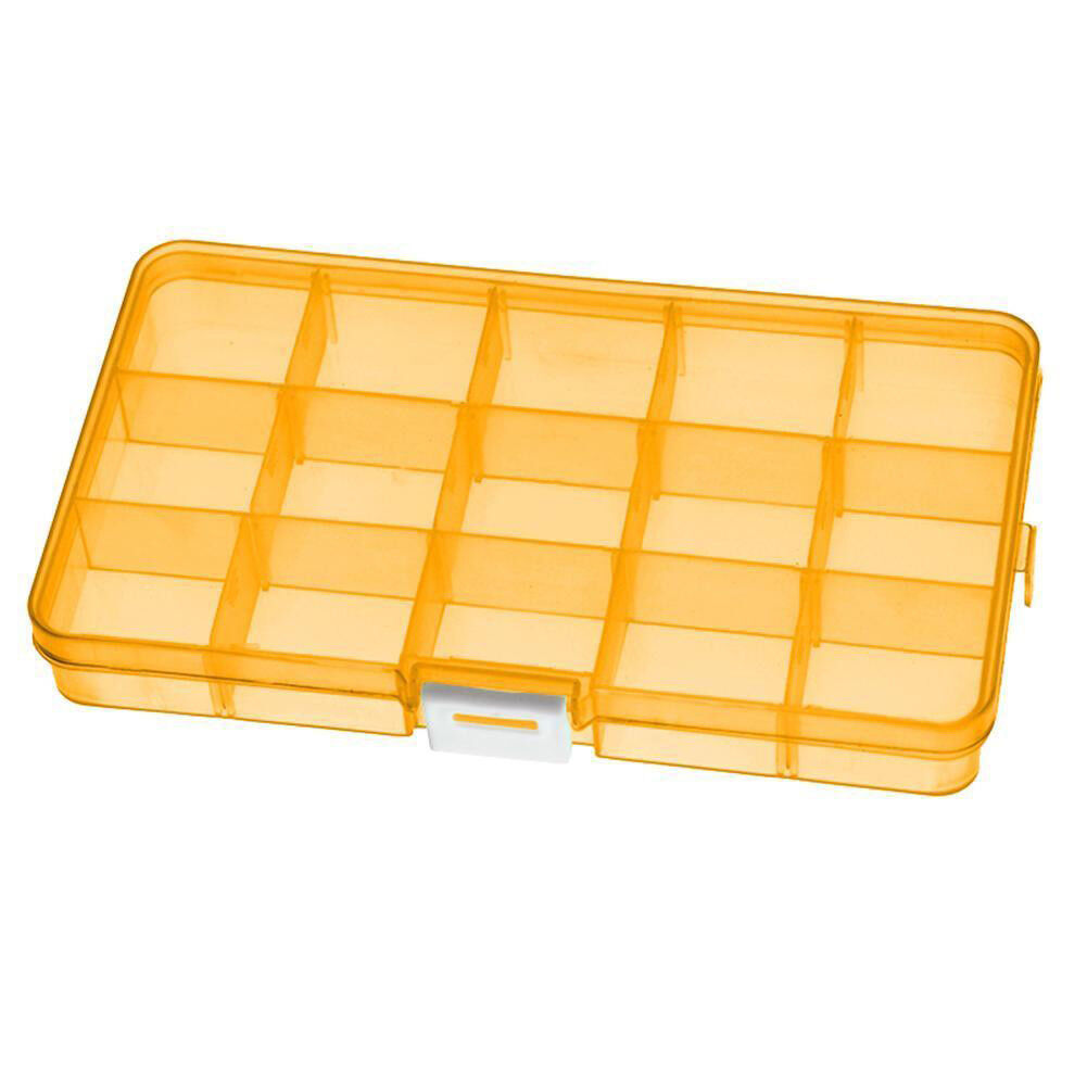 2 Pack Plastic Storage Box Jewelry Earring Tool Containers w/Divider, 10-15 Grid