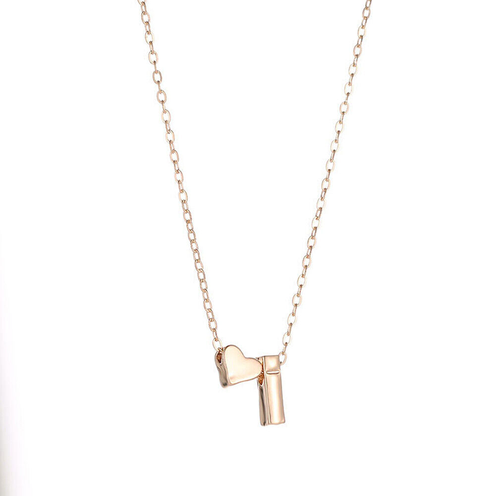 US Charm Heart Letter Initial A-Z Alphabet Pendant Chain Necklace Christmas Gift